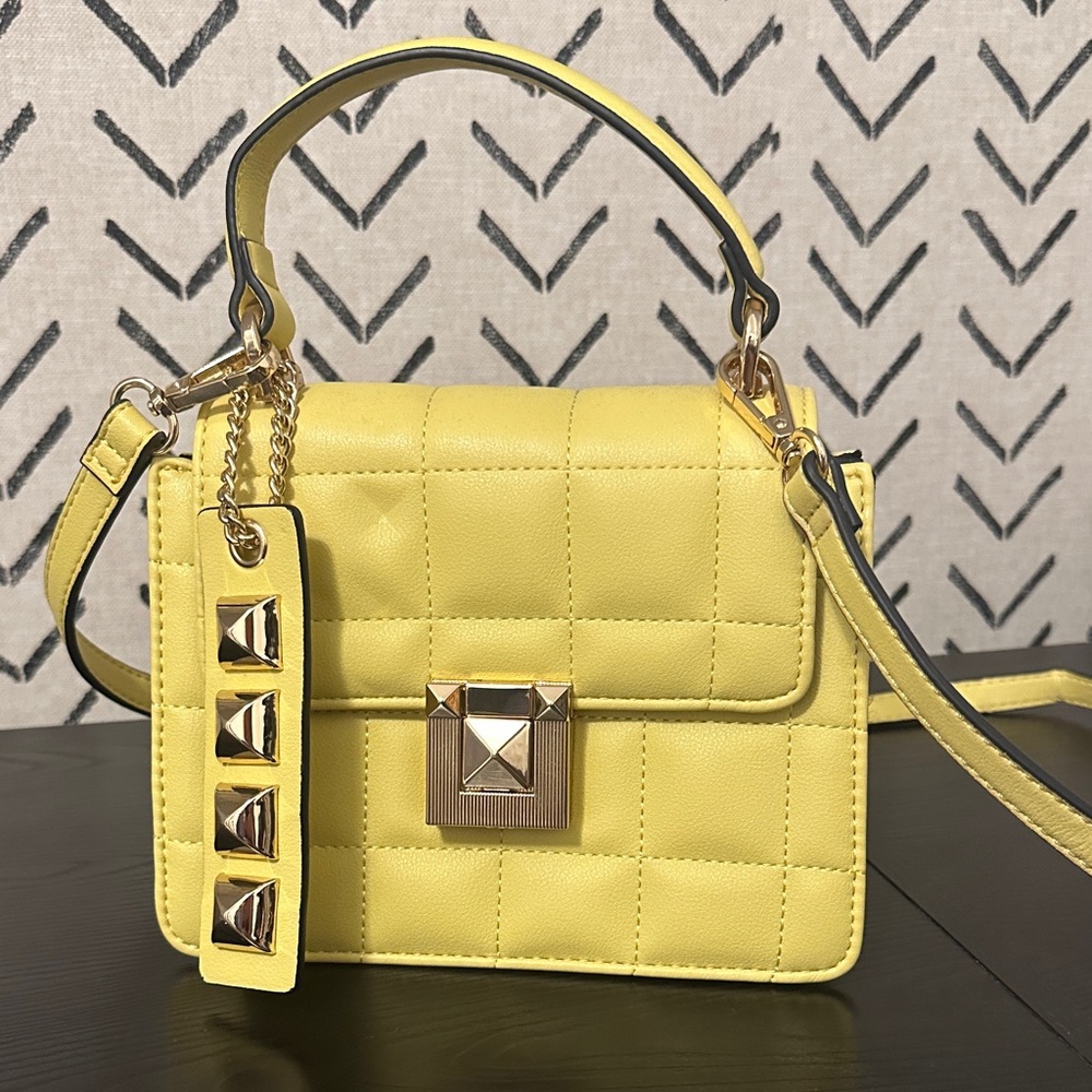 Aldo Yellow Quilted Handbag